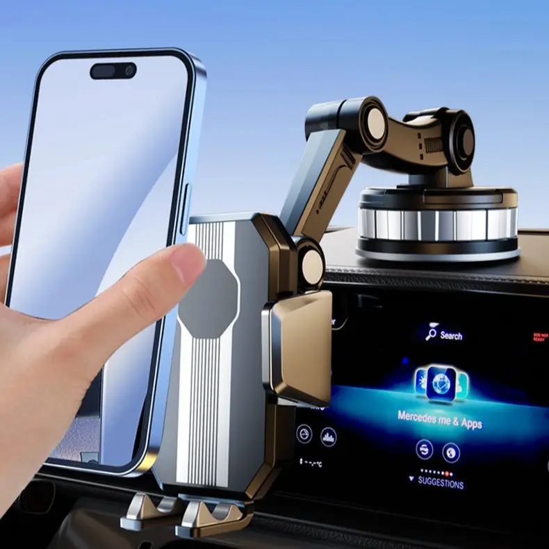 Car Suction Cup Phone Mount Dashboard Flexible Arm Vehicle Holder for Truck Navigation & Video Recording