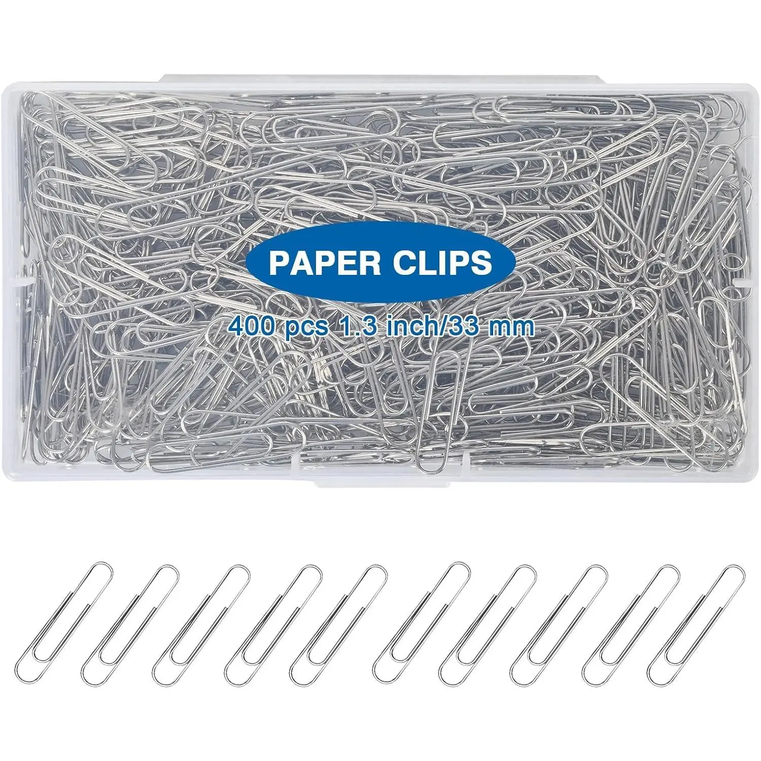 400 count Medium Paper Clips,1.3 inch Smooth Paperclips Metal Paper Clip for Office, School and Teacher Supplies