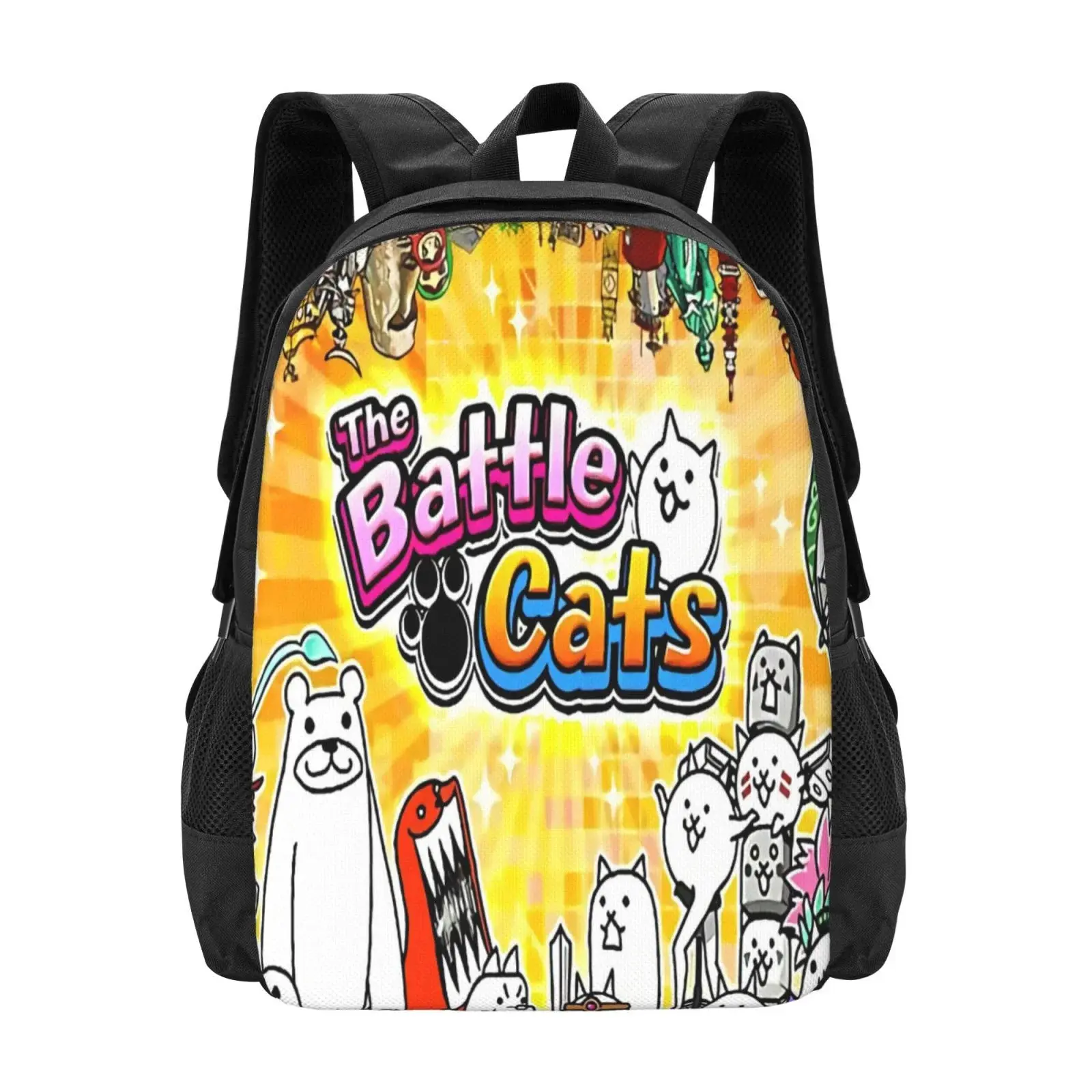 Battle Cats Backpack Fashion Travel Backpack Laptop Backpack 16ch Simple And Large Capacity