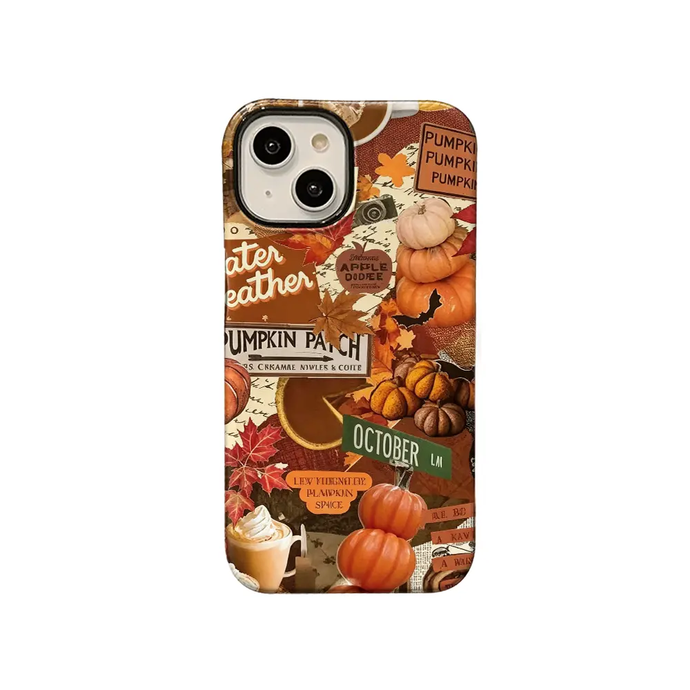 Vintage Pumpkin Harvest Print Shockproof TPU Phone Case - Magnetic & Non-Magnetic Compatible, Custom iOS Accessory, Cozy Autumn Style, Fits iPhone Series (17 Pro Max,16,15,14,13,12,11) & Samsung Galaxy (S26,S25,S24), Fall Gift