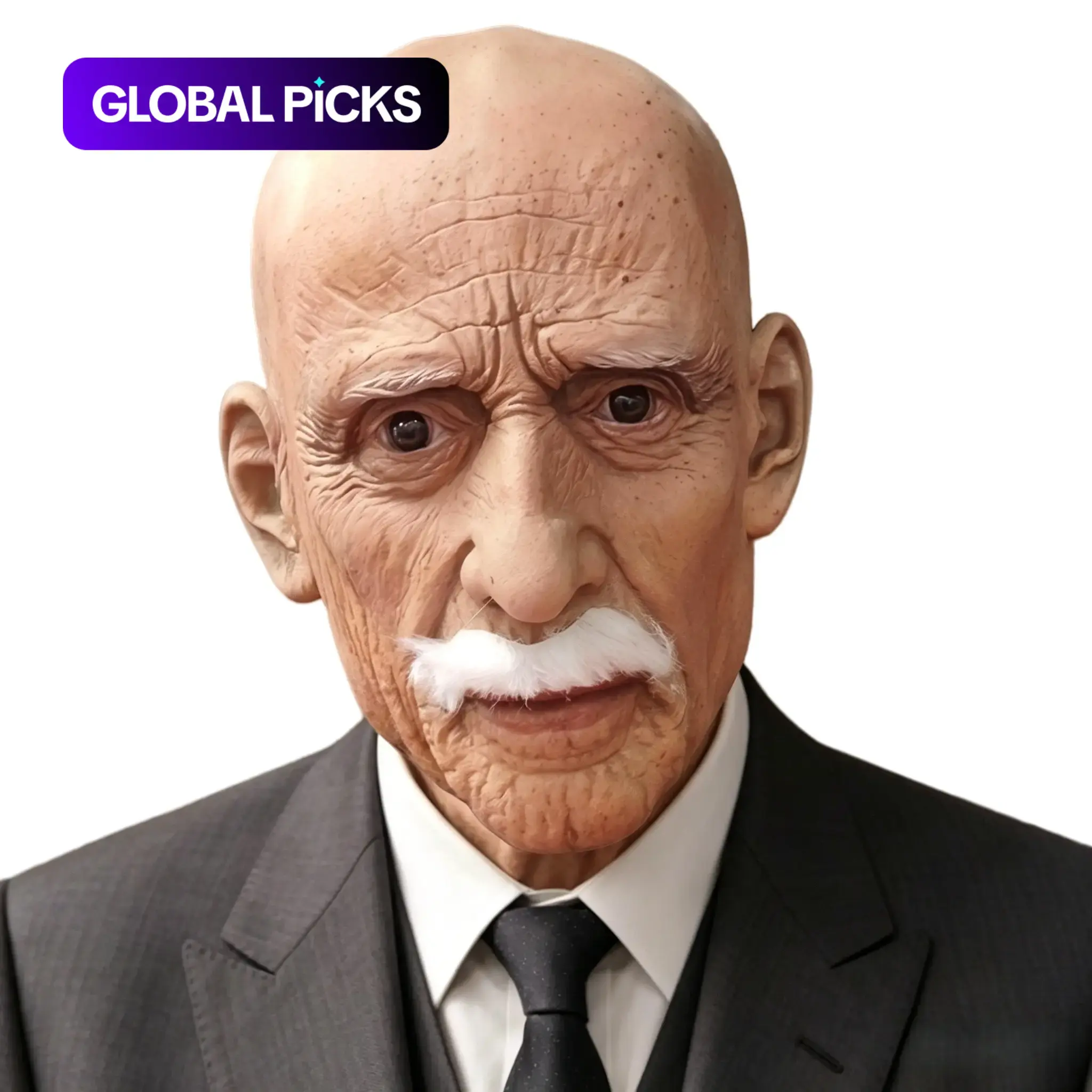 Bald Geezer Mask, Latex Mask, Old Man Mask, Funny Man Face Cover, Hyper Realistic Mask, Realistic Mask, Halloween Party Supplies, Masquerade Props, Roleplay Ornament, Party Photo Prop #GLOBAL PICKS