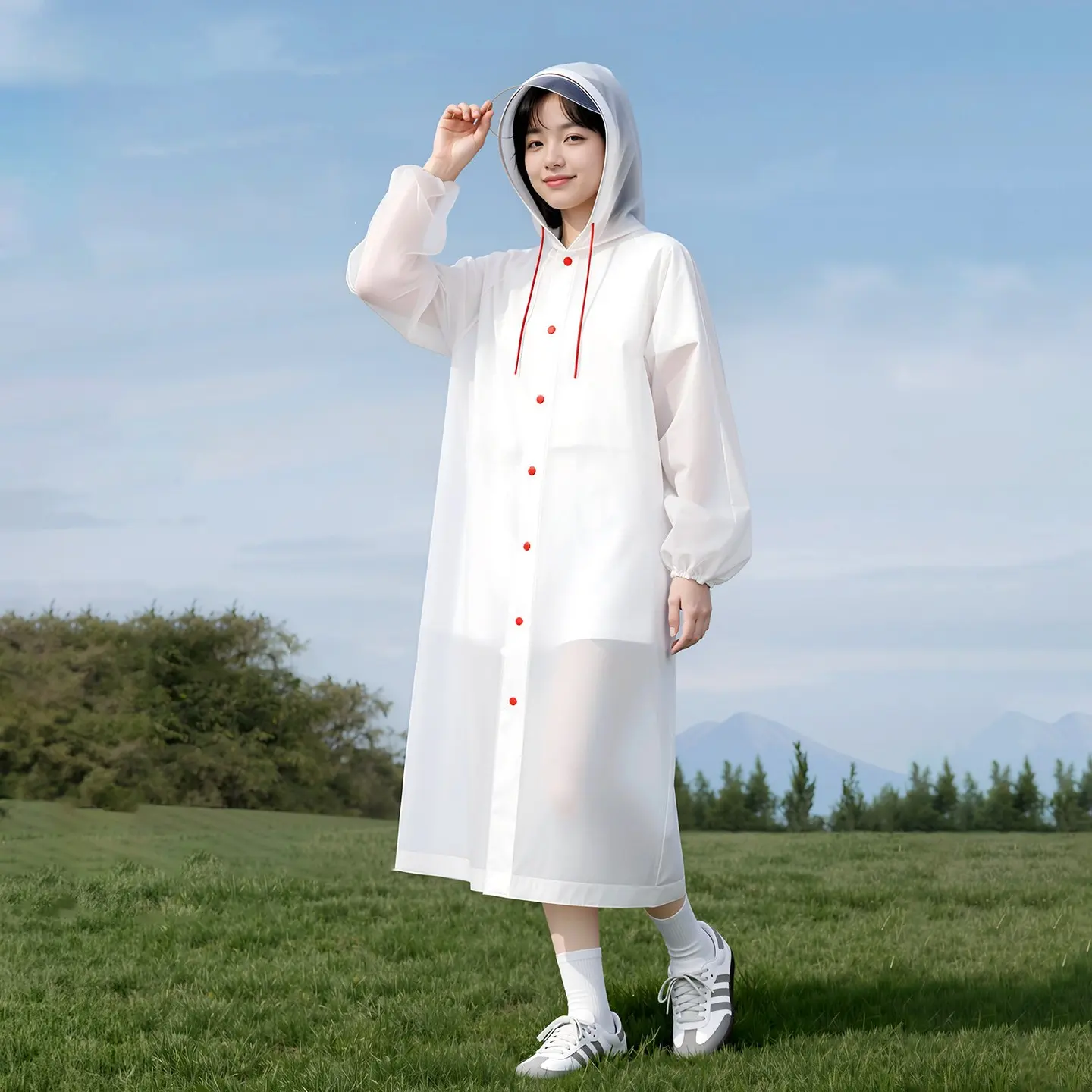 Adult Portable Long Full-Body Outdoor Raincoat, Quick-Dry Waterproof Rainproof Thickened Stormproof, Unisex for Daily Commute, Fishing, Camping, Hiking, Cycling, Full Body Cover