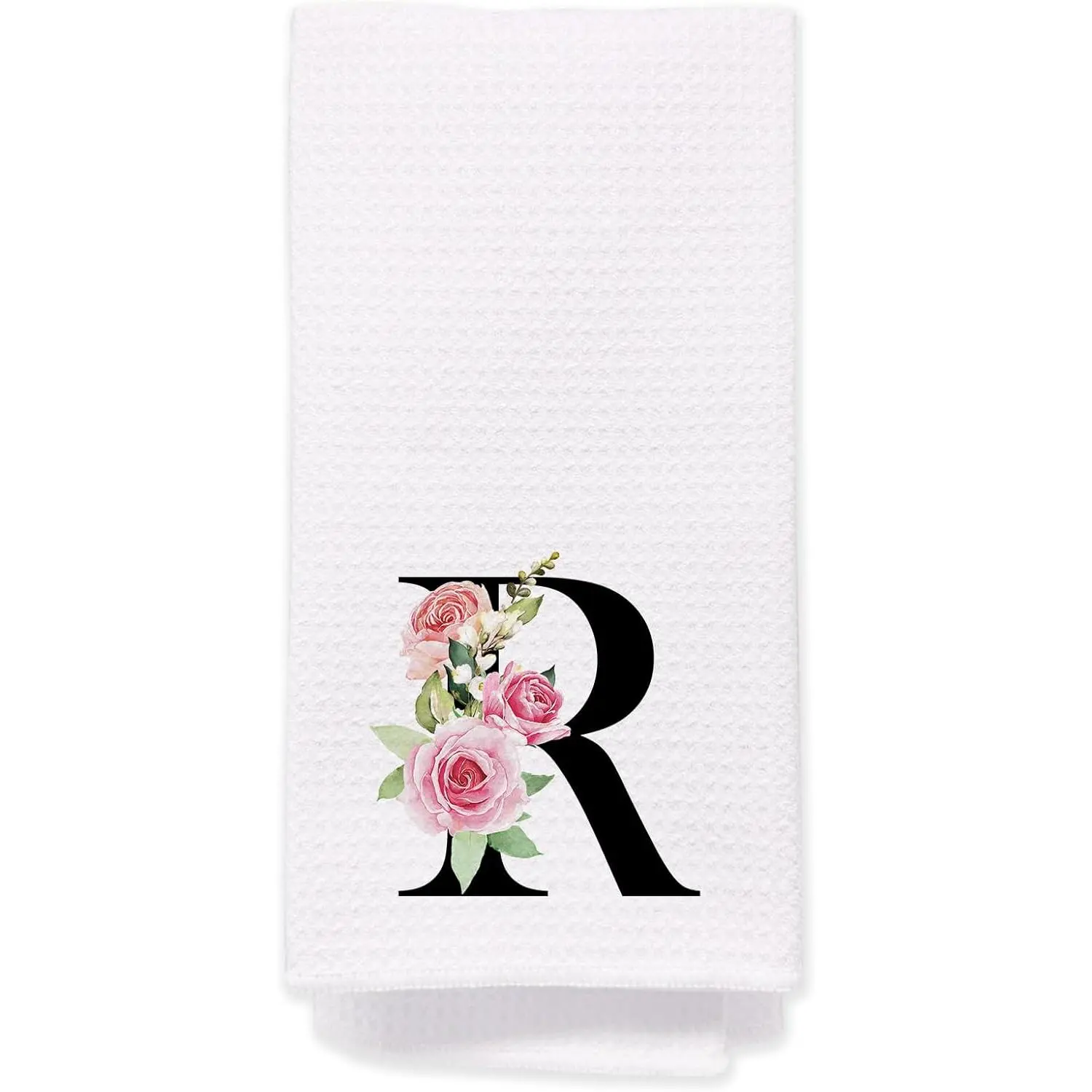 Monogrammed Towels - Initial Hand Towels for Bathroom, Monogram Hand Towels, Monogrammed Kitchen Towels with Intial R, R Initial Gifts for Women/Men/Girls, R Monogram Gifts(16 * 24in)