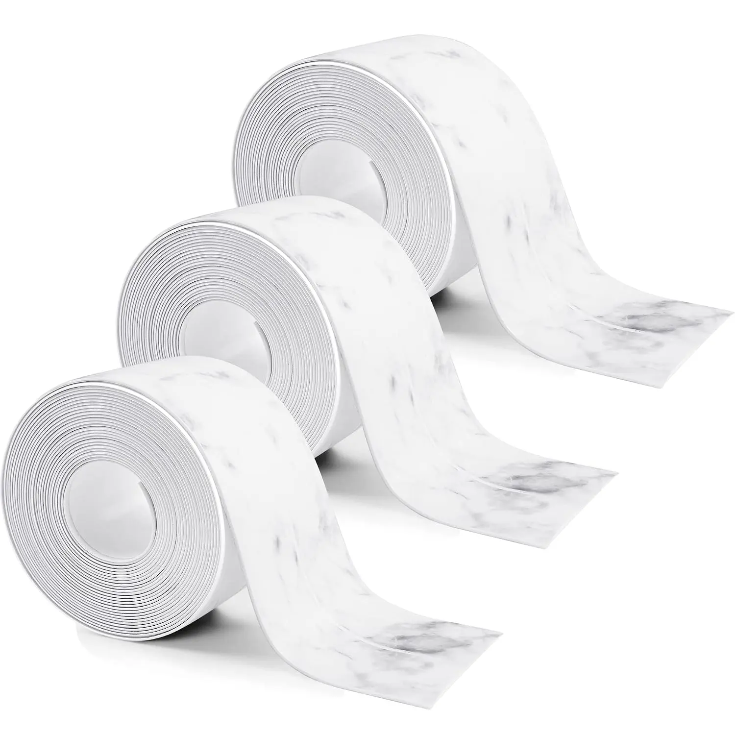 3 Rolls 10.5  Caulk Tape Toilet Caulking Strip Self Adhesive Bathroom Sealing Peel and Stick Caulk Strip for Bathtub, 1.5 Inches