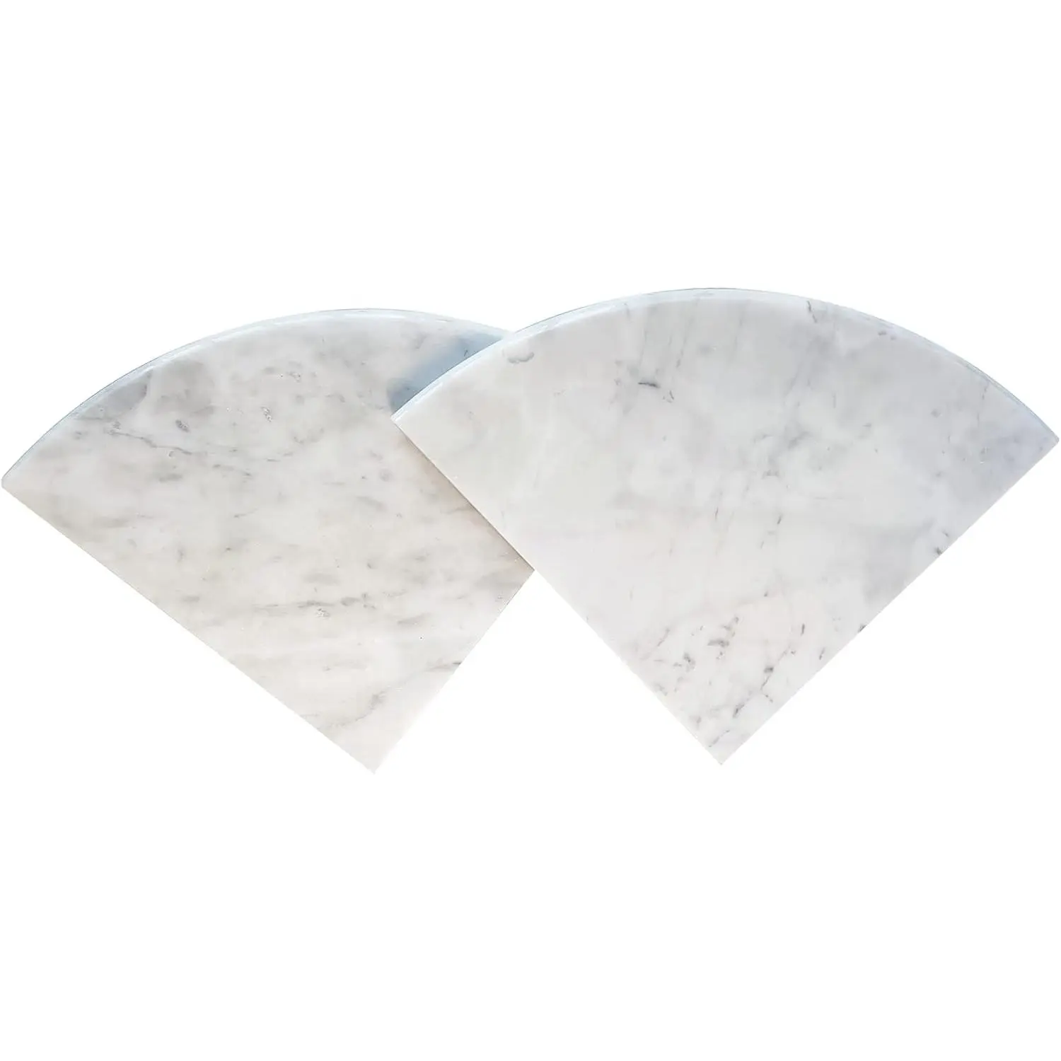 2 count Marble Shower Corner Shelf for Bathroom, 9 Inch x 9Inch Gray Veins and Soft White Marble Corner Shelves for Bath Wall Mounted Both Side Polished
