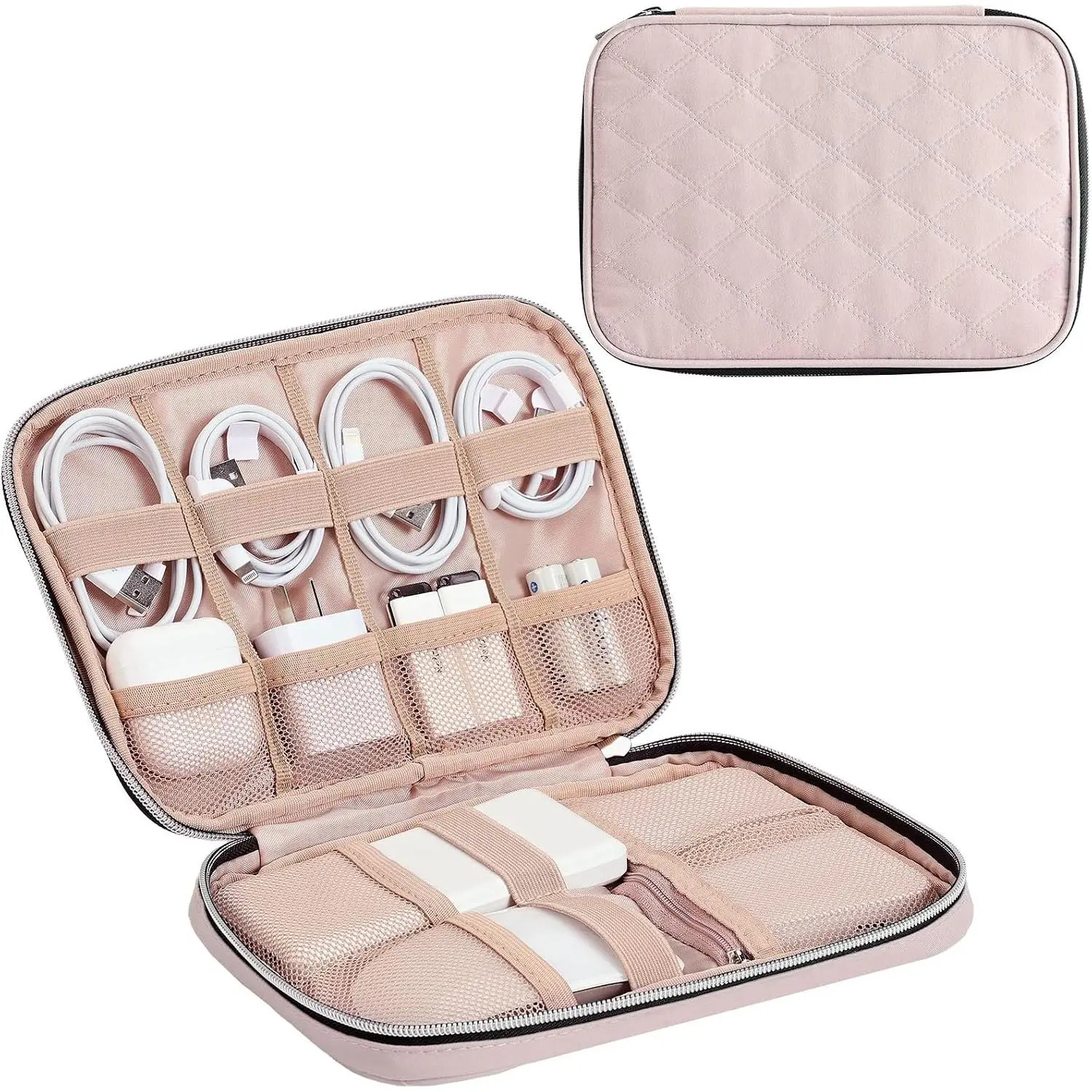 Portable Travel  Organizer Bag, Tech Storage Bag for Cord, Charger, Phone, Earphone, Hard Drive, USB, SD Card and  Accessories,