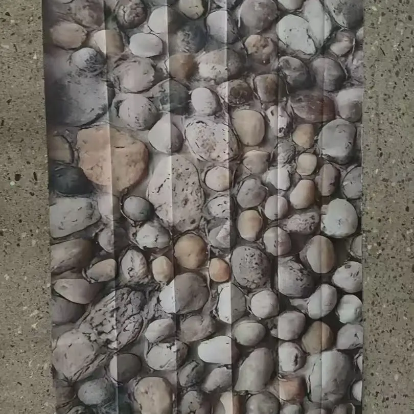 Realistic Stone Texture Garage Door Panel, 2D Mosaic Pebble Design, Durable Outdoor Garage Door Panel, Suitable for Garage, Wall, Patio, Faux Stone Panels
