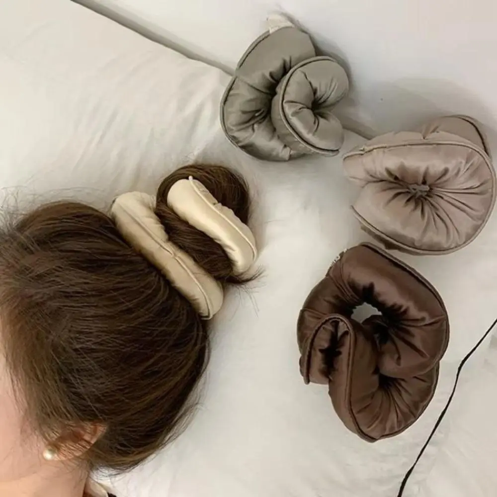 Women's Solid Satin Hair Ties, 5-Pack No-Crease No-Pulling Elastics with Gentle Grip - Easy to Tie for Everyday, Sleep Use - One Size (Bag Accessory Charm/Twillie Compatible)
