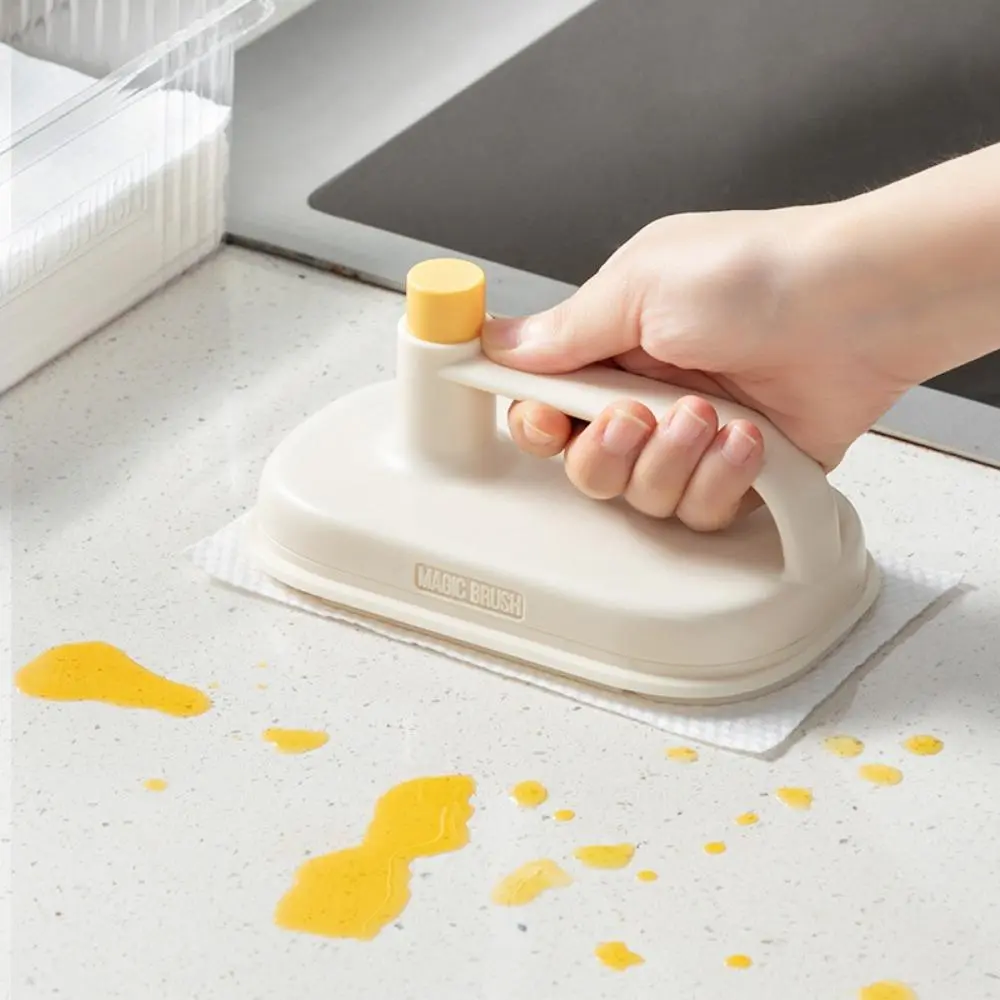 Replaceable Plastic Magic Eraser Cleaning Wand Kit with Disposable Grease-Remover Sponges, Wall-Wipe Pads & Lazy Cleaning Cloths for Kitchen & Bathroom Home Care (Pack Included)