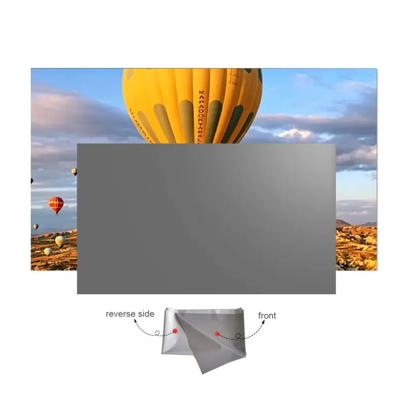 Simple Anti-Glare Outdoor Projector Screen, Wall-Mounted, 60-120 Inches, Ideal for Home, Indoor, Meeting Rooms, Native Resolution 1024x720