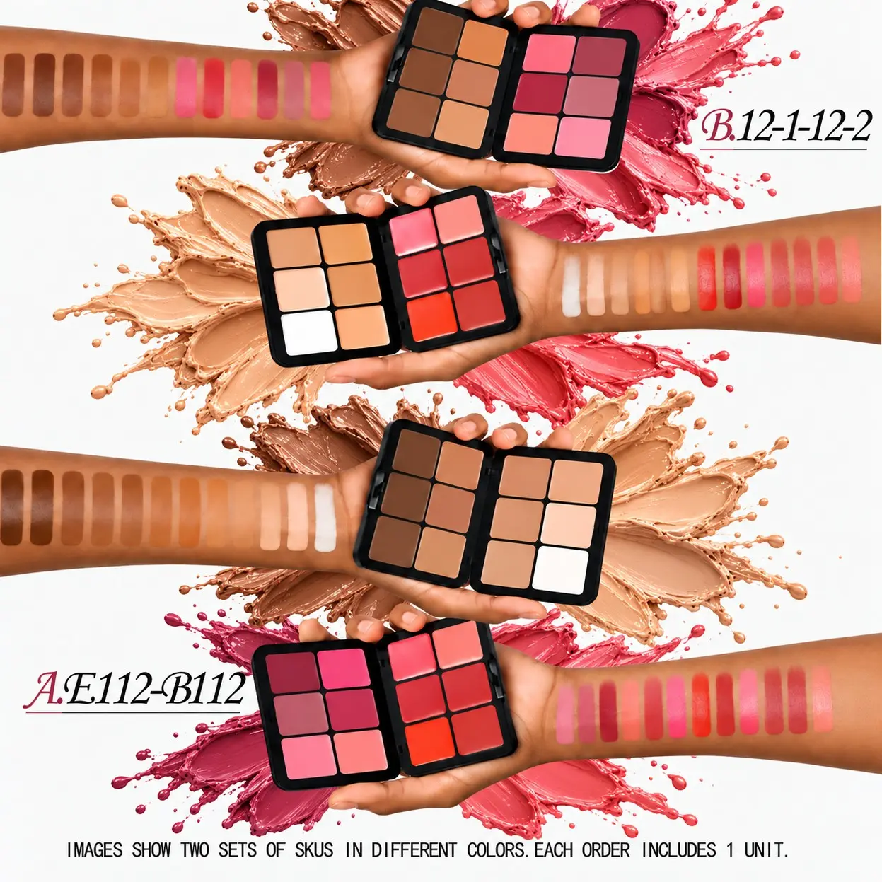 12 Color Cream Concealer & Blush Palette Set, 2 Boxes Cosmetics Products Makeup Palette, Long-lasting Natural Flawless Concealer and Soft Glow Blush, Professional Makeup Set for Women & Girls