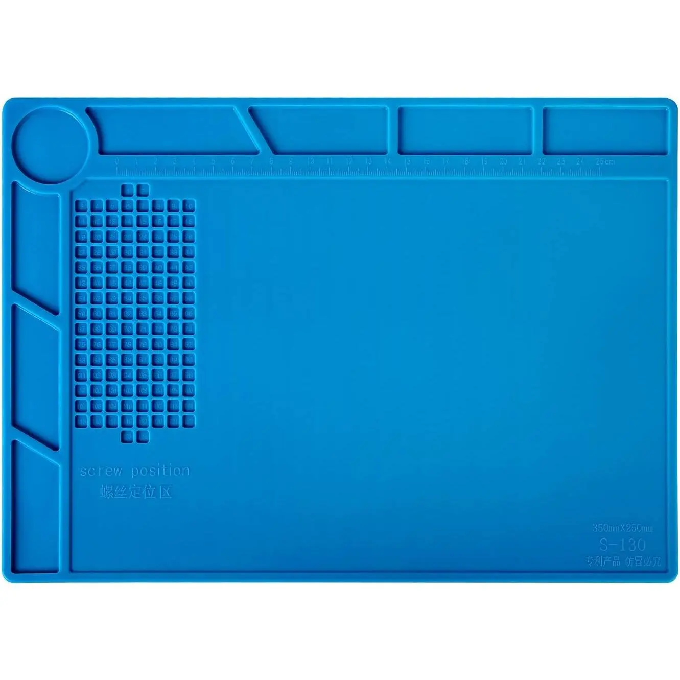 Heat Resistant 932°F Insulation Silicone Soldering Mat Repair Mat with Scale Ruler and Screw Position for CellPhone Electronics Repair, 13.8 x 9.8 inch