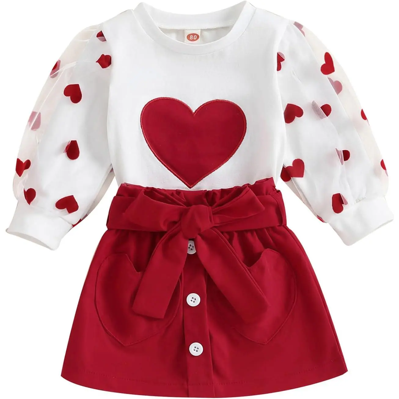 Baby Toddler Girl Outfits Fall Winter Clothes Turtleneck Knitted Cotton Long Sleeves Tops & Button Mini Skirts Set