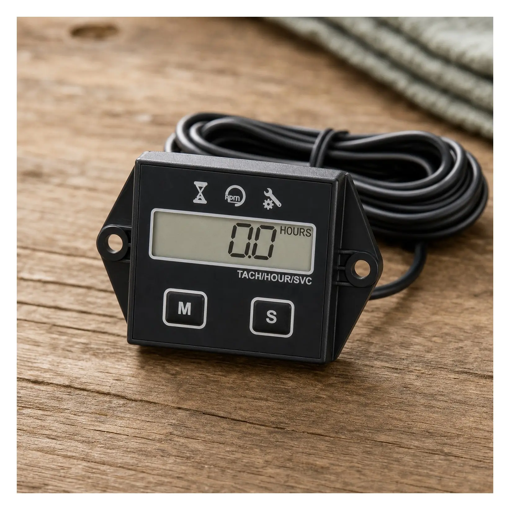 Digital Inductive Tach Hour Meter RPM Gauge Tachometer with Resettable Hours for Lawn Mower Scooter Dirt Bike Tractor Generator Air Compressor Marine Motorcycle SnowblowerGift