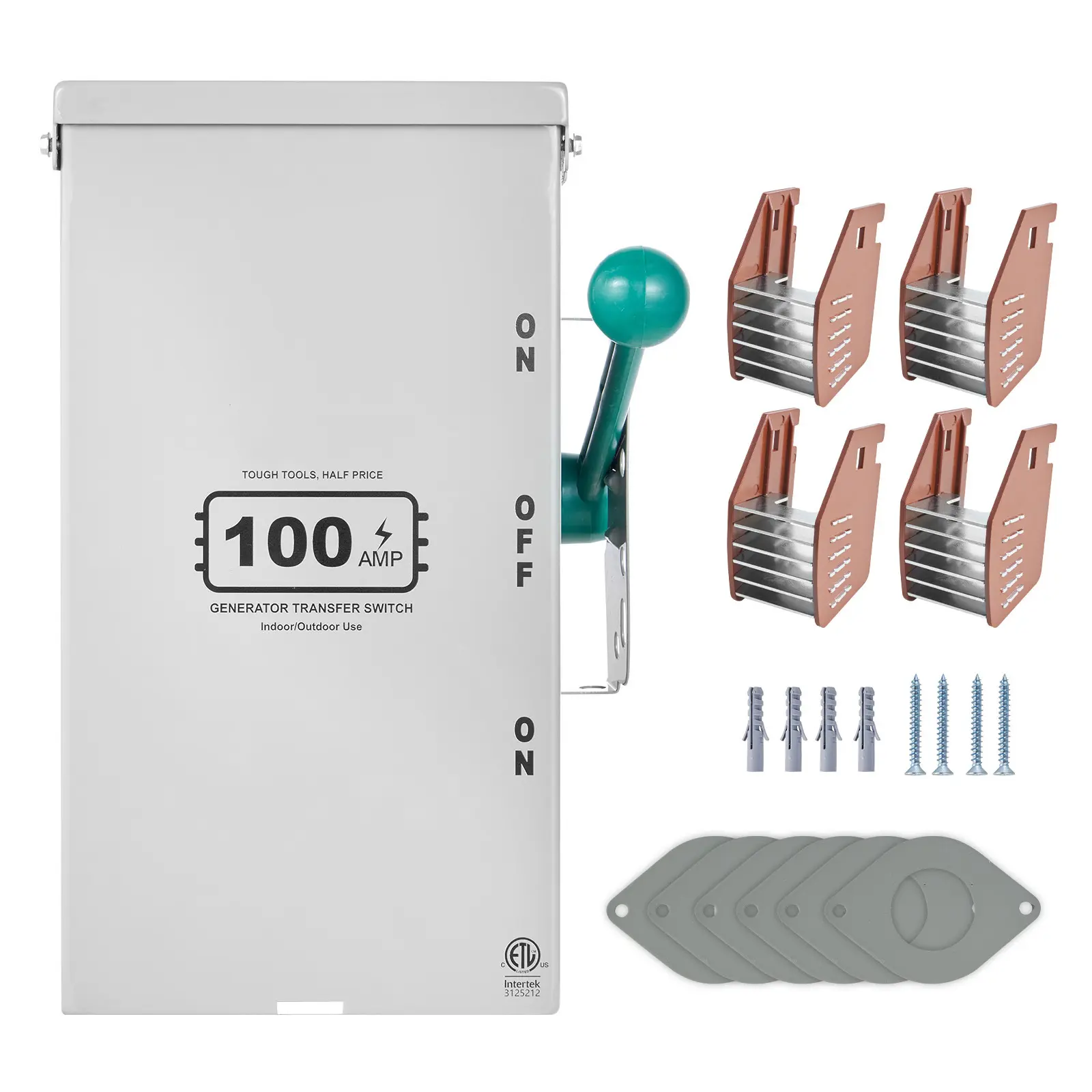 100A Generator Transfer Switch, 24000W Manual Transfer Switch, Heavy Duty Double-Throw Power Transfer Switch 120/240V, Meeting NEMA 3R Standards, for Outdoor, Indoor, and Portable Generator