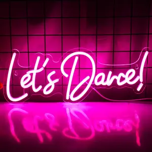 Let's Dance Neon Light USB Powered LED Lamp, Wedding Party Bar Decoration, Curved Font Design, Glowing Decorative Accessory