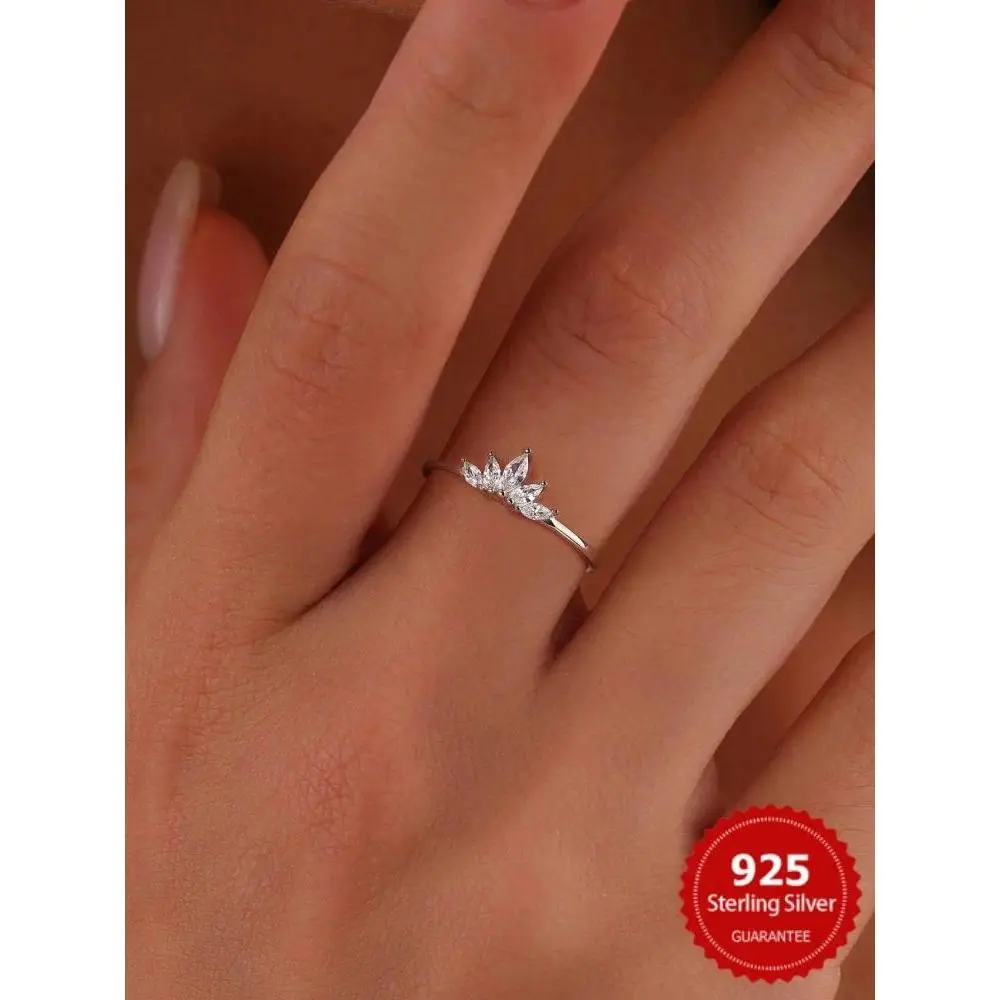 925 Sterling Silver Personalized Simplicity Crown Zircon Ring For Women Engagement Wedding Luxury High Quality Fine Jewelry
