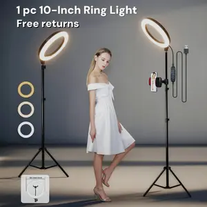12 Inch Ring Light with Adjustable Tall Stand and Phone Holder, USB Powered LED Lighting for Makeup Desk, Nail Table, Photography Setup, Video Recording, Family Photos and Home Office Activities, Gift for Father's Day#Summer Wins