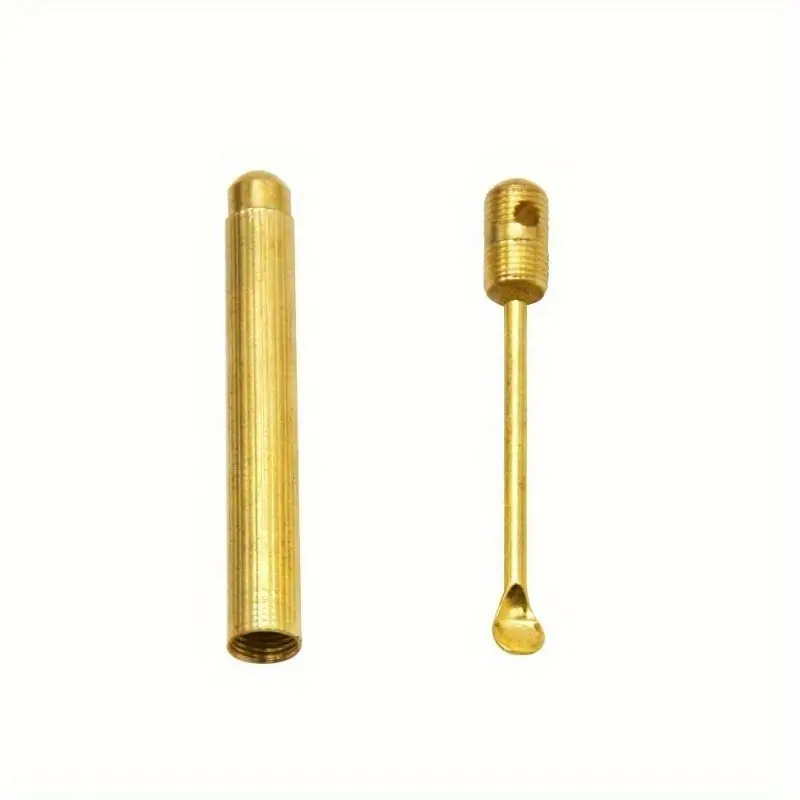 Golden Metal Ear Spoon, Screw Folding Ear Picking Tool, Earwax Removal Tools, No Battery Needed, Home Therapy Device, Ear Grip Keychain Pendant Ear Piercing Kit Set with Everything Ear Plugs for Work