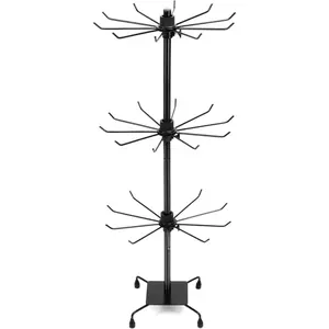 3-Tier Rotating Metal Jewelry Display Stand – Adjustable Tabletop Holder for Necklaces, Earrings & Key RingsGift.