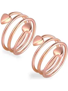 2 Pcs Women's Copper Ring 99.99% Pure Copper Magnetic Ring, Elegant Floral Pattern, All Seasons Accessory, Gift for Girlfriend