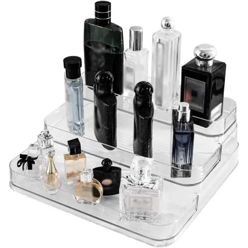 3 Tier  Display Riser, Clear Perfume Organizer Stand, 10Inch Cupcake Stand Holder, Dessert Table Display Shelf,  Care Organizer Collectibles Display Stand for Decoration and Organizer