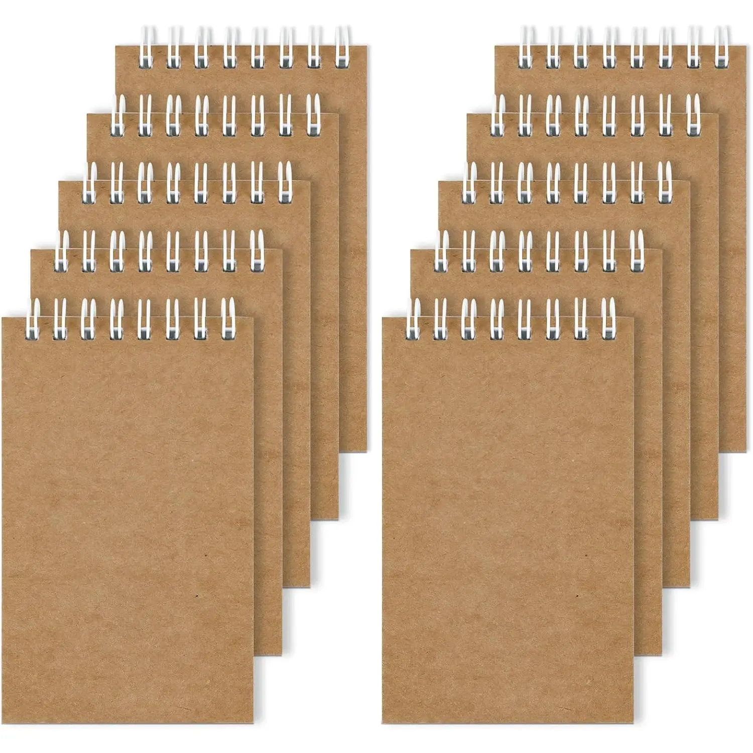 10-Pack Modern Small Spiral Pocket Notebooks, 3x5 Inches Lined Pages Memo Pads for Office, School Office Stationery Supplies