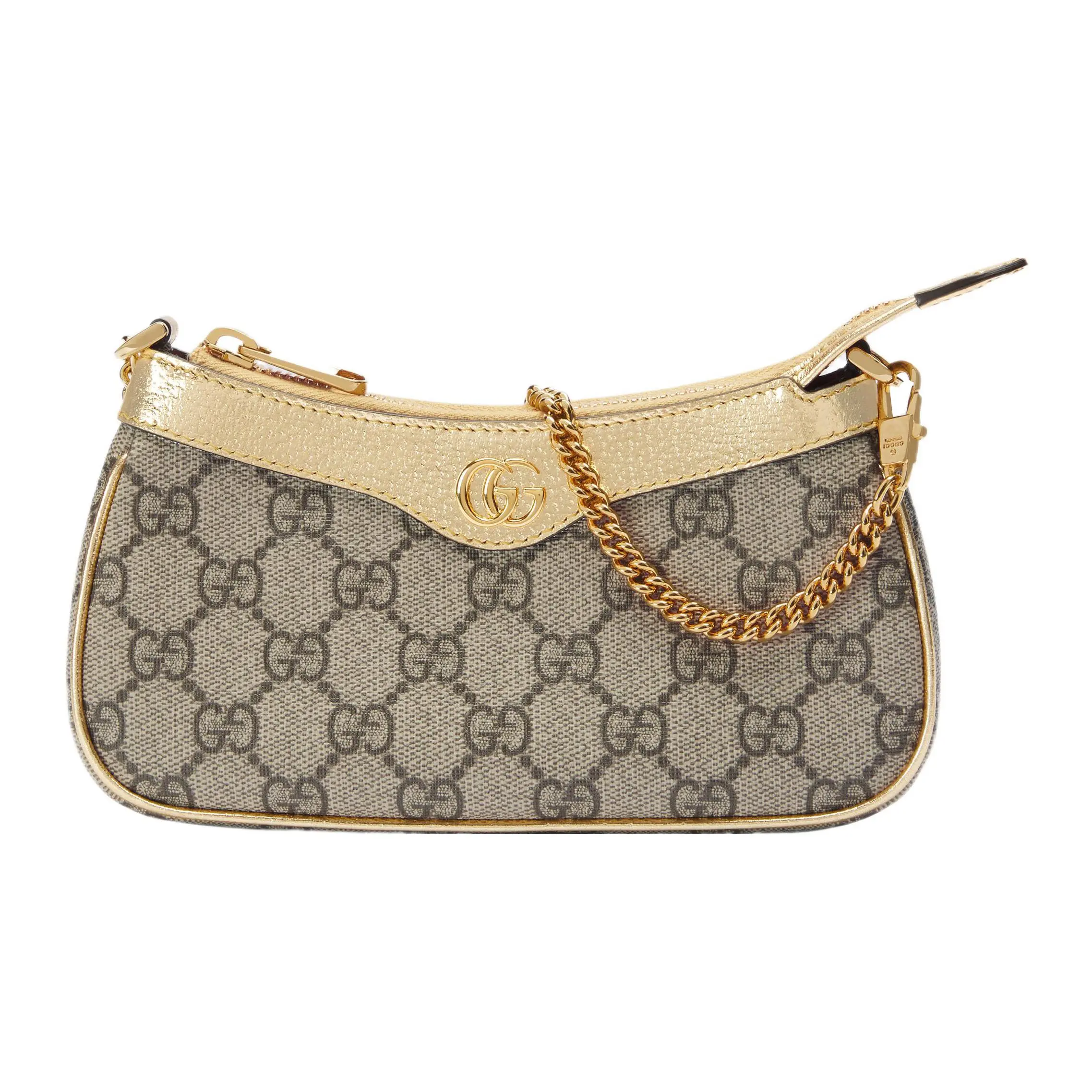Gucci Ophidia Mini Handbag for Women – Canvas and Leather with Double G Logo, Beige and Ebony