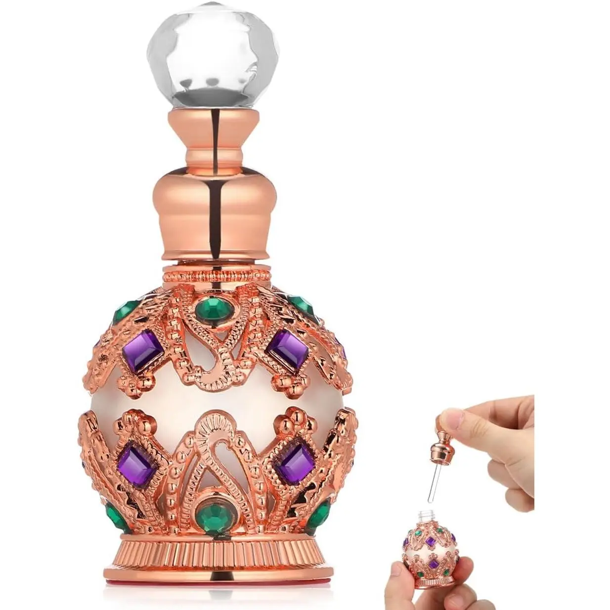 Refillable Perfume Bottle Small Glass Perfume Sample Bottle for Essential Oil Storage Travel Size  Elegant Decor for  Bathroom Salon 3.30 X 1.53 X 1.25 in