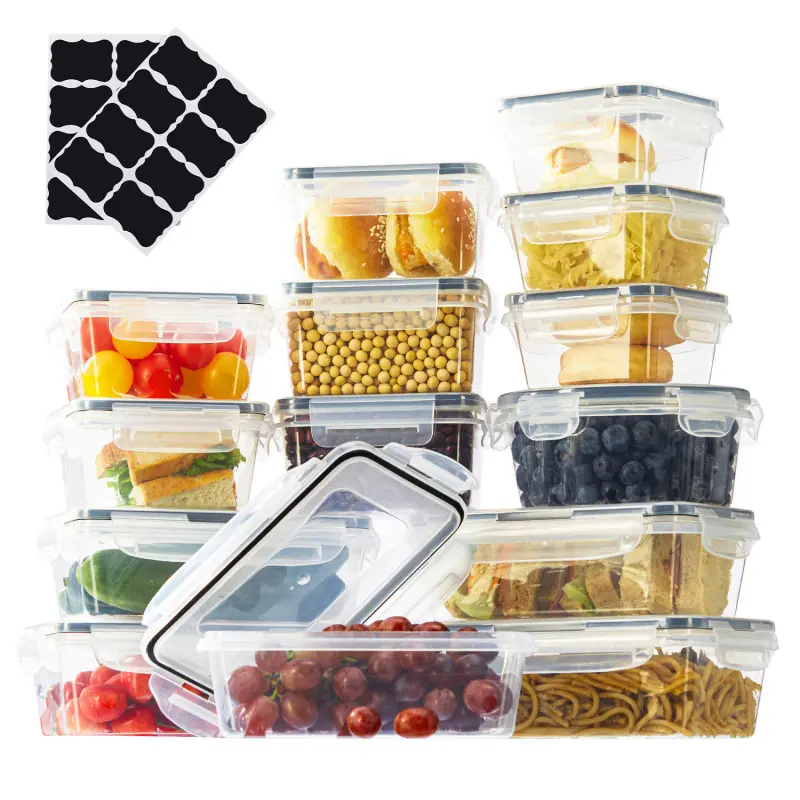 12/24-Piece Food Storage Containers Set, Best-Selling Airtight Containers, Refrigerator Organizer Bins, Microwave-Safe Lunch Boxes for Kitchen