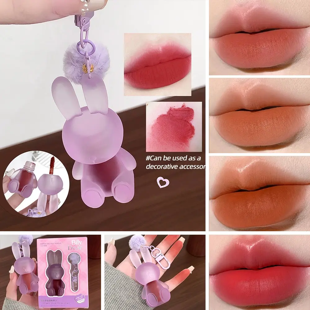 Velvet Matte Lipstick, Long-Lasting Non-Stick Formula, Student-Friendly Rabbit Design, Perfect for Daily Use, Enhances Natural Look