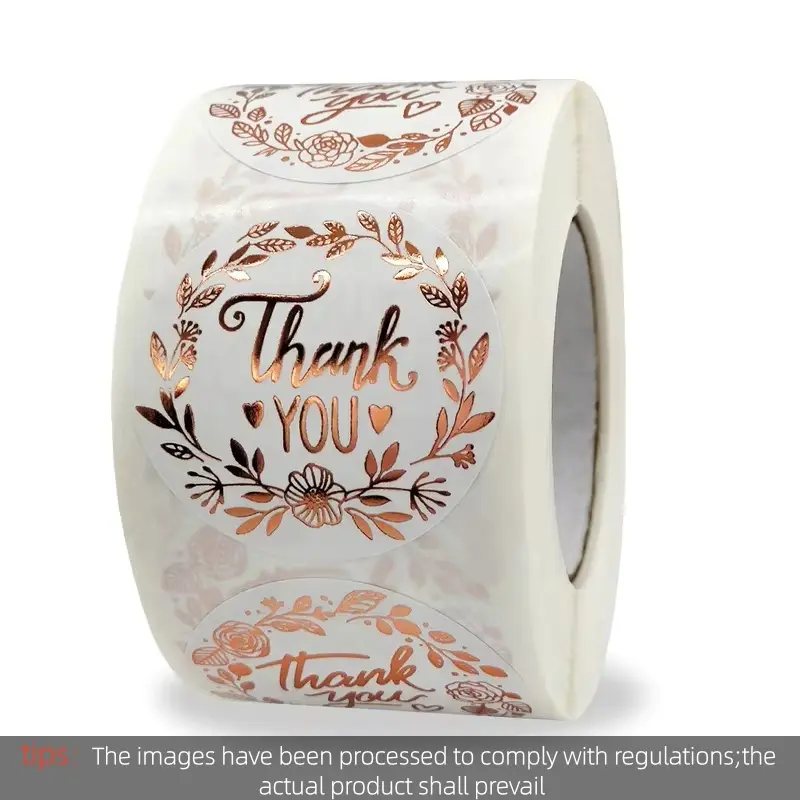 500pcs Luxury Bronzing Labels Thank You for Your Order Stickers Baking Seal Labels for Shop Business Package Gift Sticker Sticky Labels