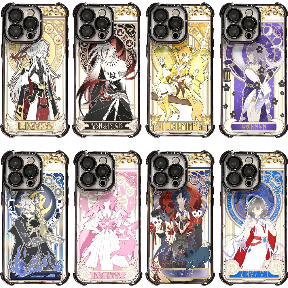Honkai Star Rail Tarot Art Anime Phone Case, Shockproof Clear Soft TPU Cover with Corner Protection for iPhone 17 Air 16 Pro Max 15 14 Plus 13 12 11, Ideal Gaming Birthday Gift