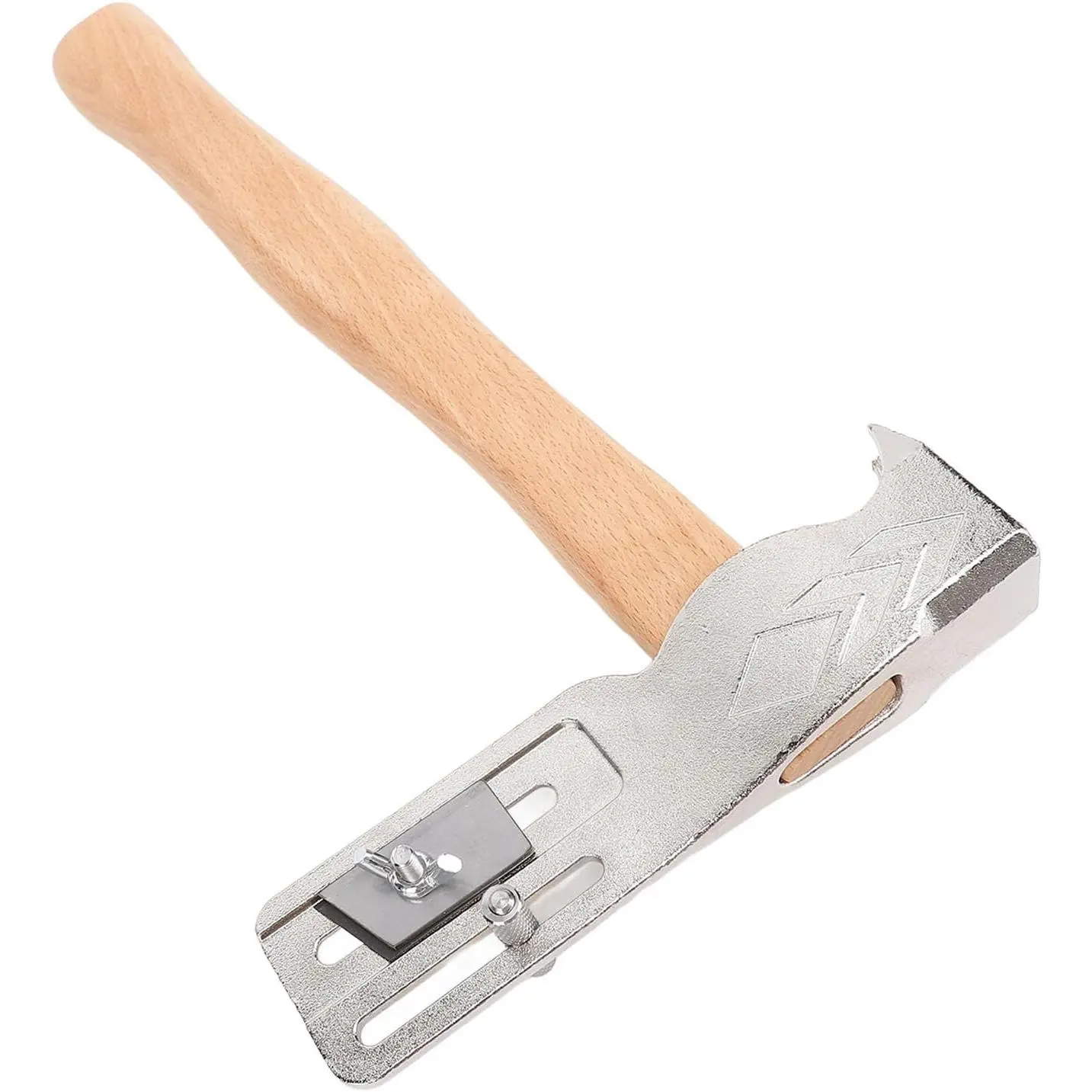 005 MH Roofing Hatchet, 17oz Drywall Hammer Hatchet, Magnet Roofing Hatchet, Carbon Steel Shingling Hammer with Wooden Handle,  Roof Repair, 13.4in, Weak Magnetic