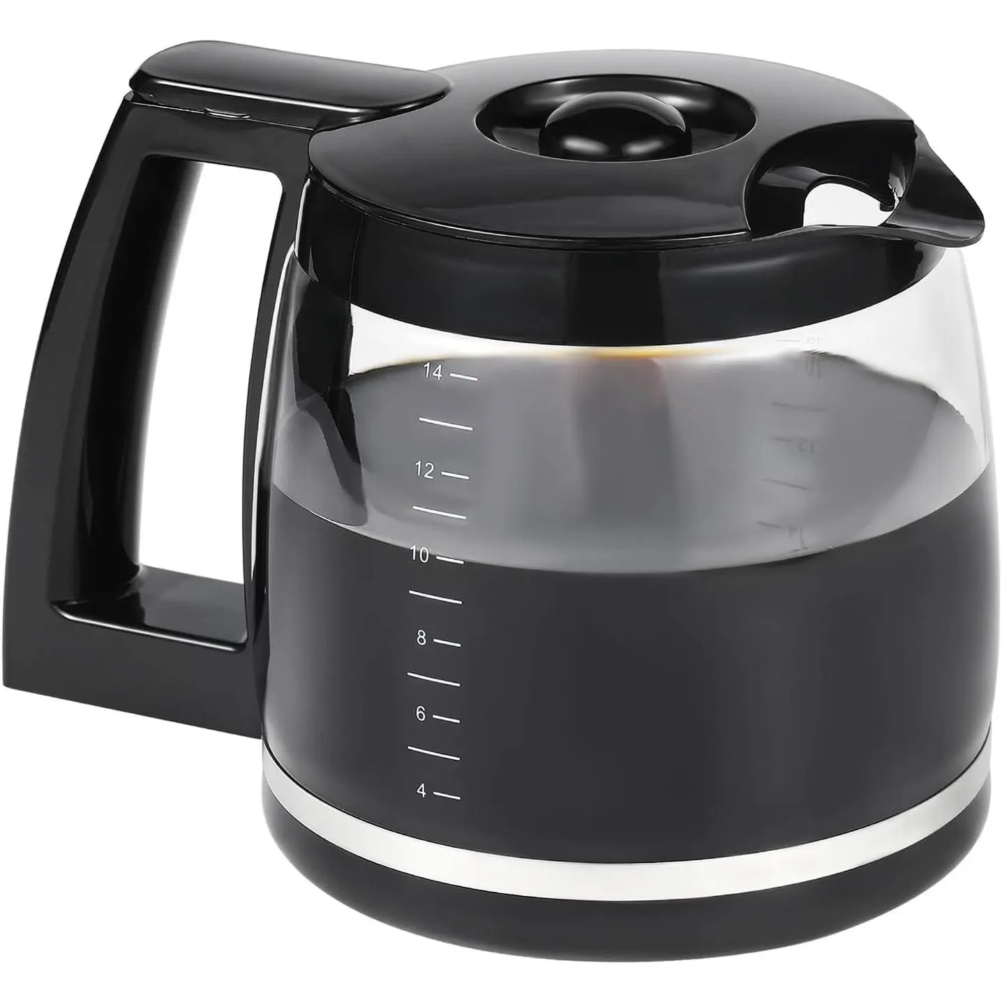 14 Cup Carafe Replacement Compatible with Cuisinart, Coffee Pot Replacement 14 Cup for DCC-3200, DCC-3200P1, DCC-2200, DCC-2600, DCC-2800, Heat-Resistant, Easy-Pour Spout