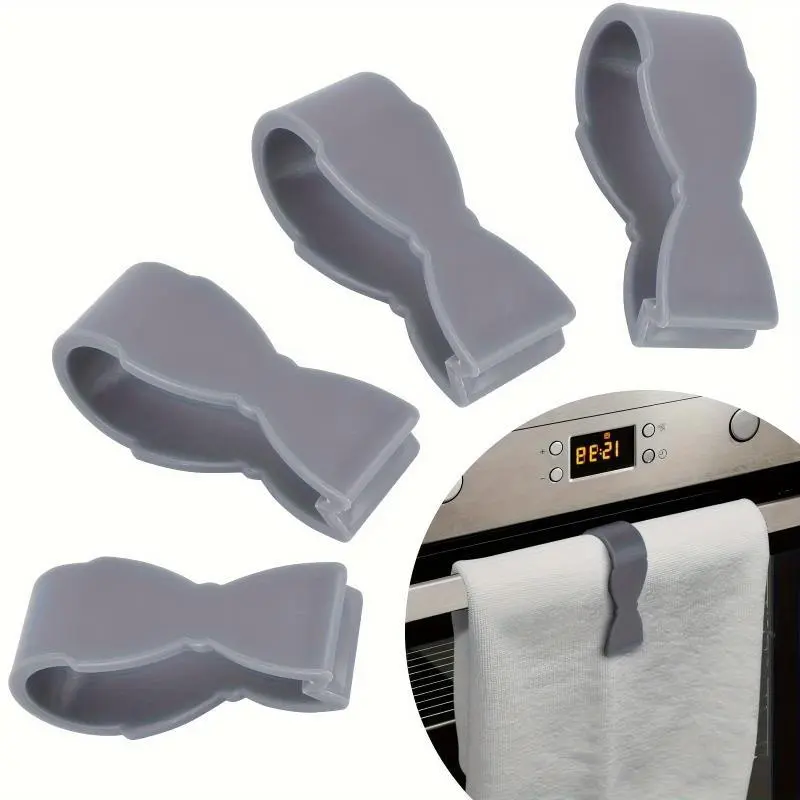 Multi-Use Non-Slip Towel Clips (1pc) - Wall-Mounted Plastic Utility Hooks for Kitchen, Bathroom, Oven Handle, Dishwasher, Stove - Secure Holders Preventing Drops