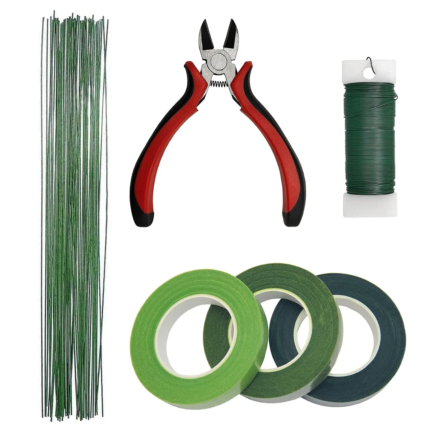Floral Arrangement Kit - DIY Bouquet Making Tools - 24 Gauge Stem & Paddle Wire, Wire , Tapes