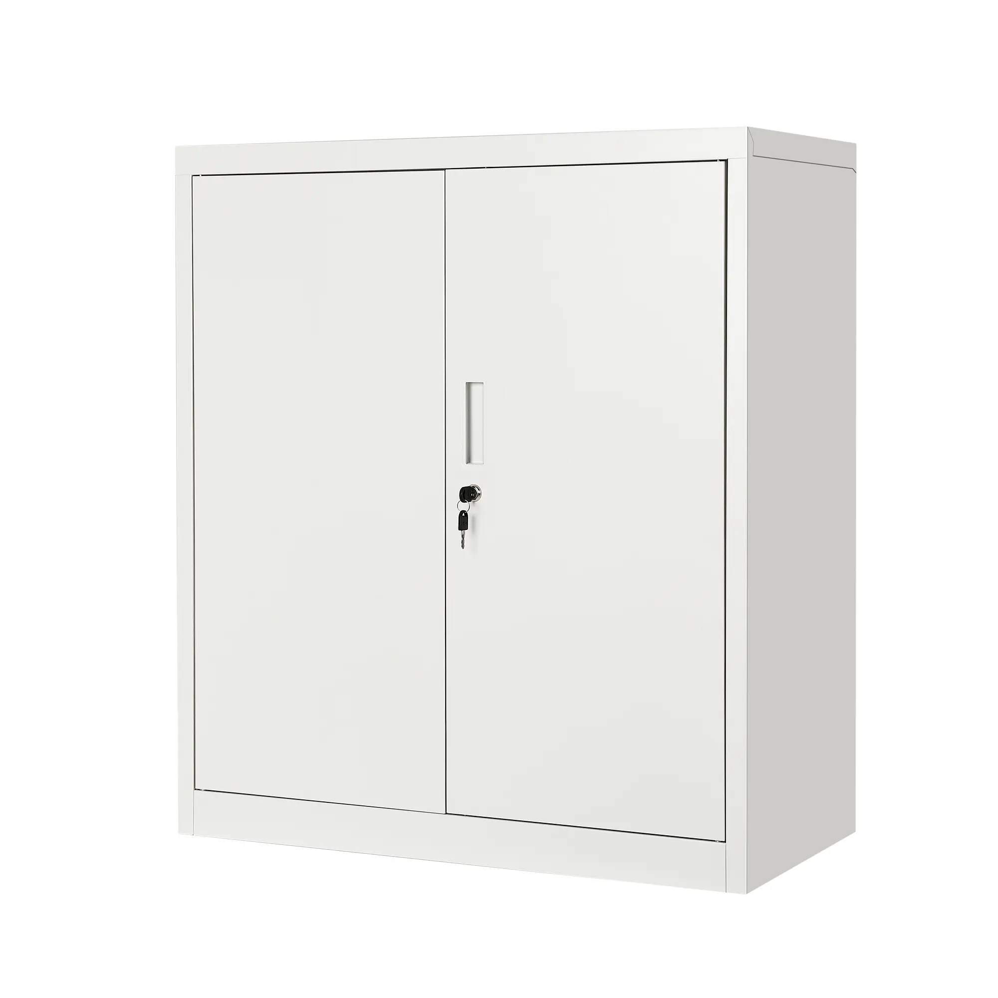 Lockable Metal File Cabinet, 36 Inch Heavy Duty Steel Storage Locker with 2 Adjustable Shelves & Keys, Secure Office Garage Filing Cabinet