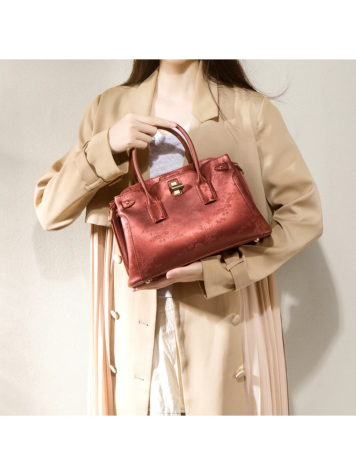 New Chinese-style national-style handbag, elegant red crossbody bag, shoulder bag