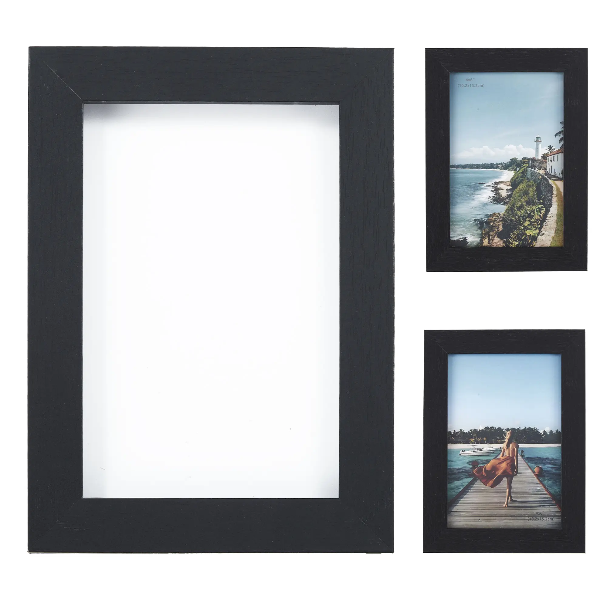 GARVEE 12 Pack Black Collage Photo Frames for Wall Decor, 4x6 Inch MDF Wood Picture Frames with Shatterproof Glass Panels, Simple Easy Assembly Modern Gallery Wall Display Set for Home Decoration