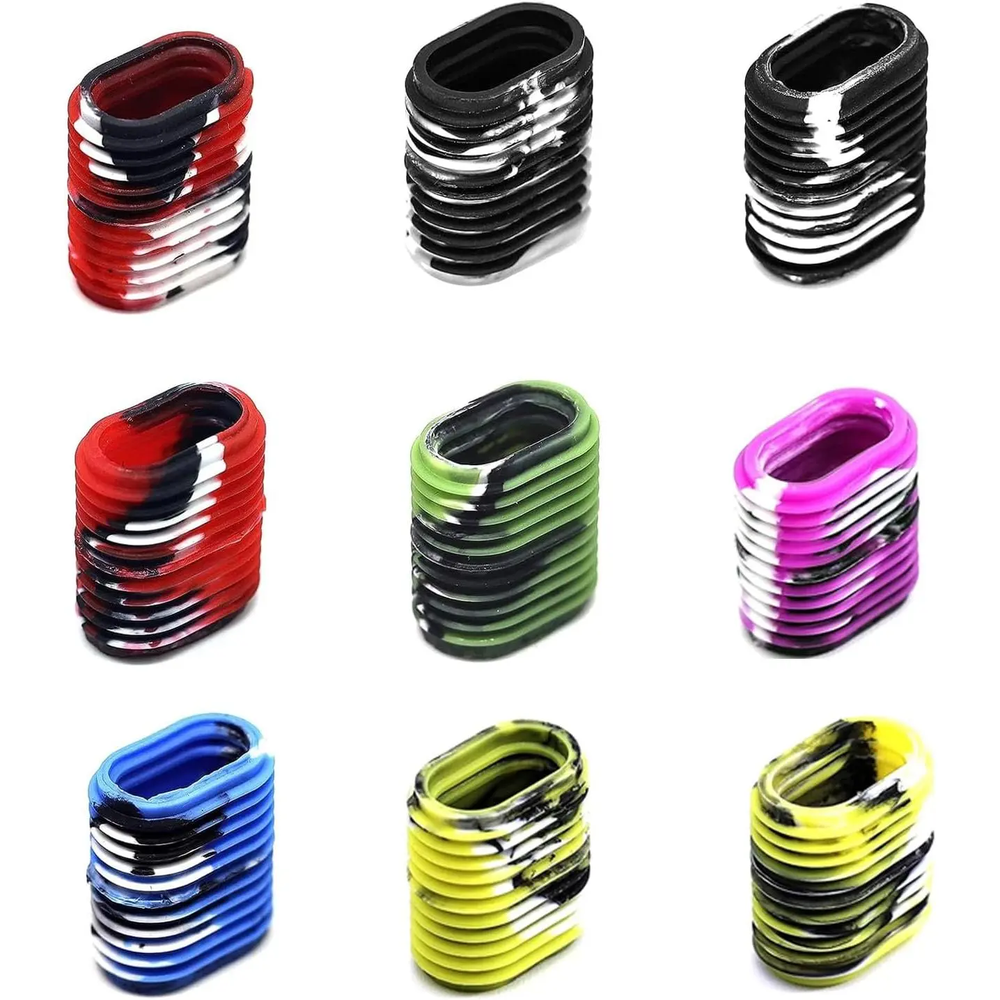 9Pack Rubber Fishing Reel Handle Grip Sleeve Non-Slip Baitcaster Knob Covers for Casting or Spinning Reel Customizable Handle Cover Tape Baitcasting Baitcaster Handle Grip