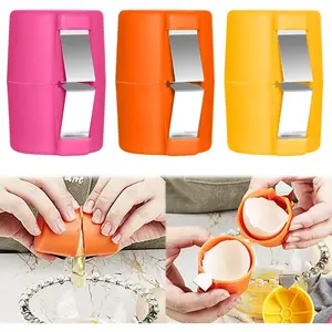 3Pcs 2026 New Handheld Stainless Steel Egg Shell Opener Egg Cracker Tool for Raw Eggs Hard Boiled Egg Peeler Egg Cube Egg Separator Eggshell Breaker Kitchen Gadgets
