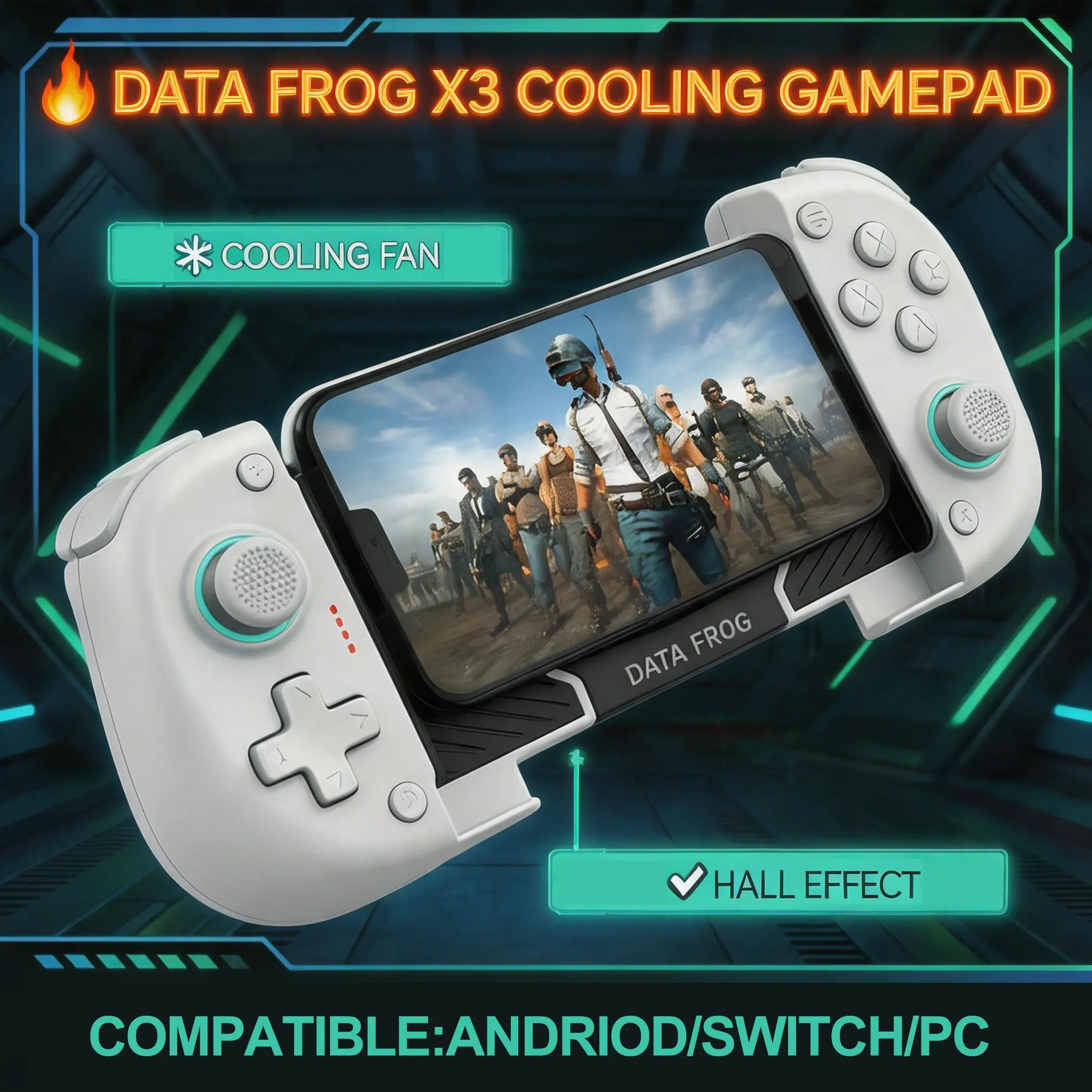 Data Frog X3 Wireless Game Controller, Wireless Gamepad, Bluetooth 5.2 Low Latency, Vibration, Long Battery Life, Compatible with Android Switch PC