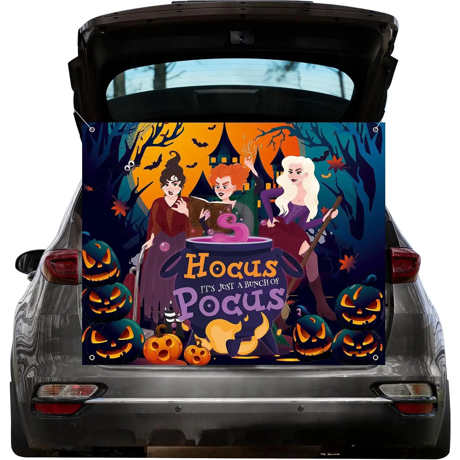 Halloween Trunk or   Decorations Kit for Suv Banner,Garage Door  Decorations Haunted House  Banner   for Halloween Outdoor Party Supplies