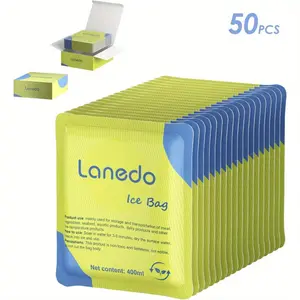 50 Pcs 200/400ml Ice Packs - Pre-Activated Gel, 4-6H Fast Freeze, Food-Safe, Ideal for Picnics, Camping & Outdoor Events