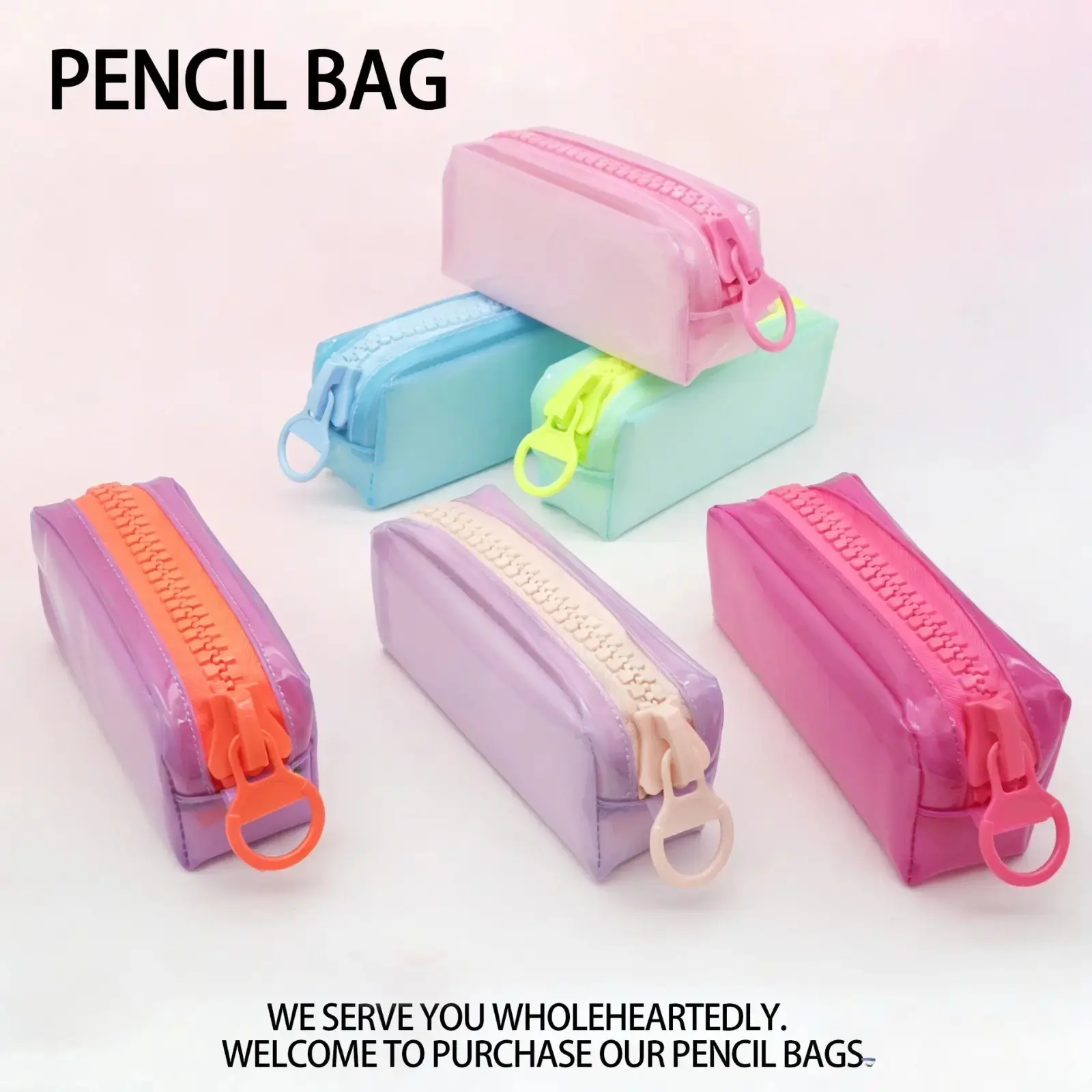 Clear PVC Pencil Case For Girls Large Capacity Aesthetic Stationery Bag Unique Trendy Pen Pouch Cute See‑Through School Supplies Organizer Stylish Non‑Duplicate Design For Back To School Teens Daily Study Exam Use