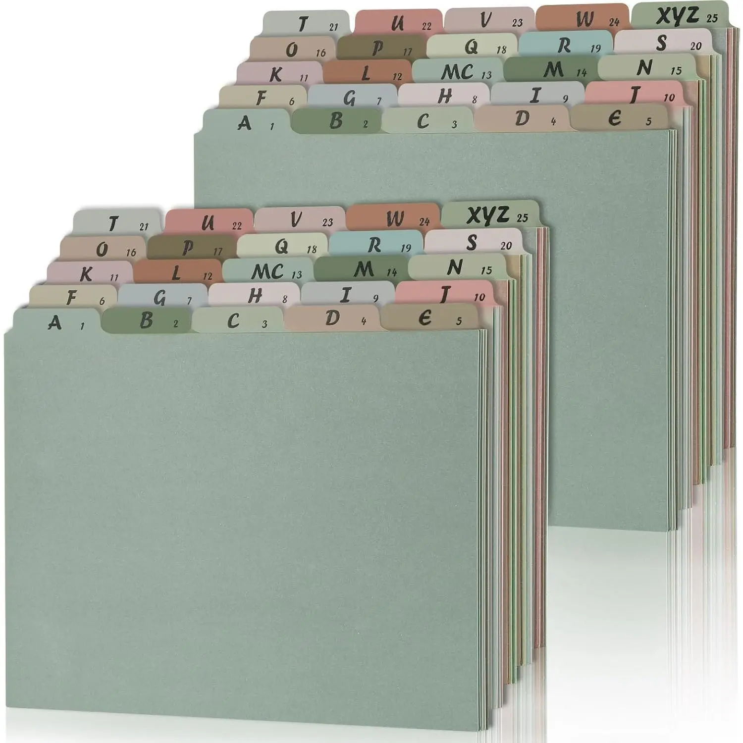 2 Set 50 Alphabet File Dividers A-Z Top Tab File Guides Letter Size 1/5 Cut Tab Manila Alphabetical File Organizer File Cabinet Dividers for Work Office Home School and Desk Organizer