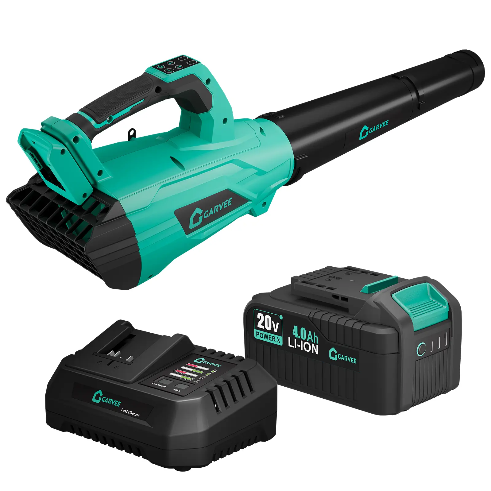 Garvee 20V Brushless Cordless Leaf Blower, 700CFM 250MPH High Power Electric Handheld Blower with 4.0Ah Battery & Charger, Lightweight for Lawn Care Garden Patio Outdoor Cleaning