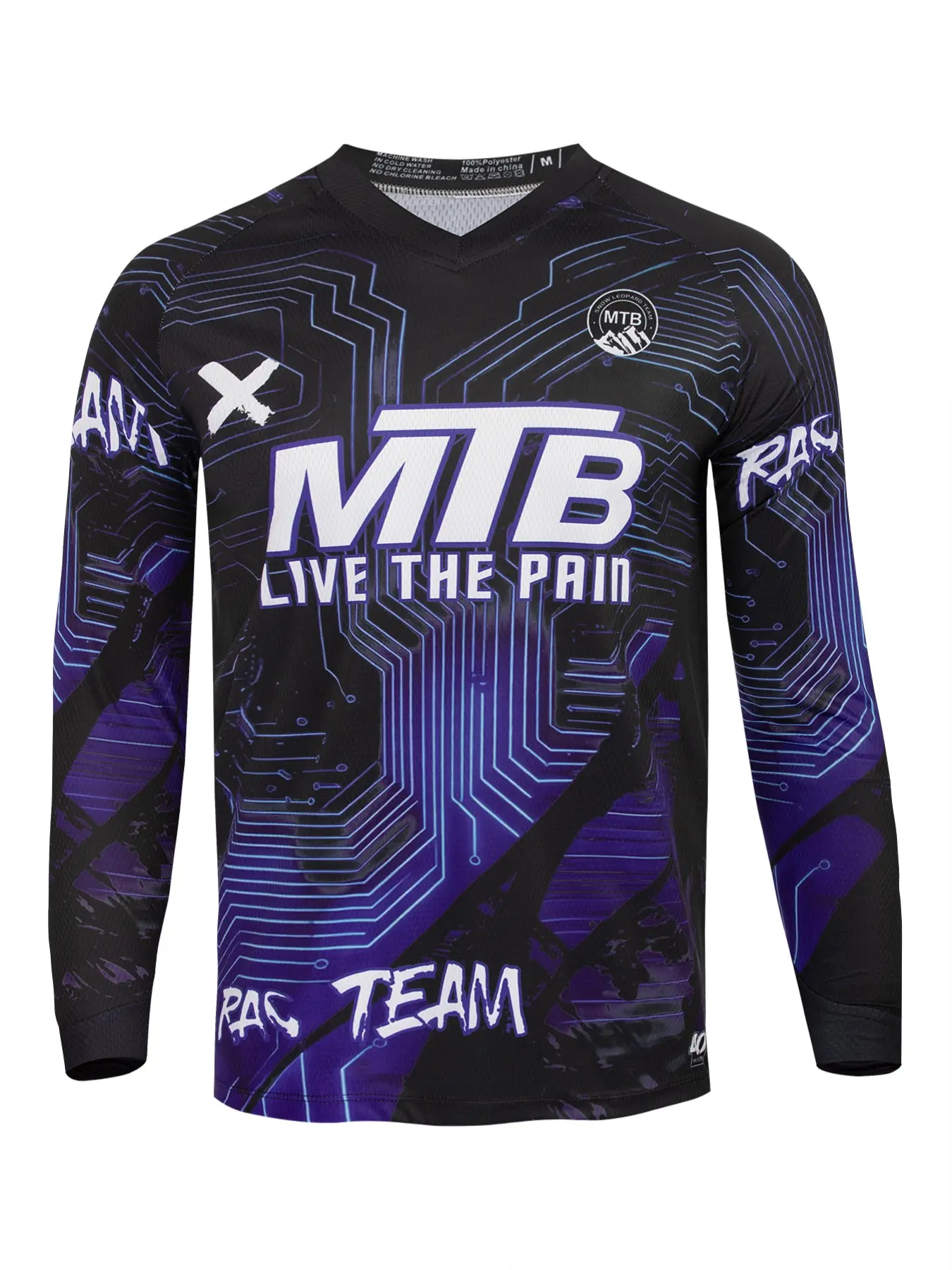 Men's Cycling Jersey, Breathable Long Sleeve V-Neck, Ideal for Mountain Biking and Outdoor Sports, Motorcycle Off-Road Shirt, Offroad Cycling Jerseys, Cyclist Jersey, Outdoor Sports Top, Bike Shirt