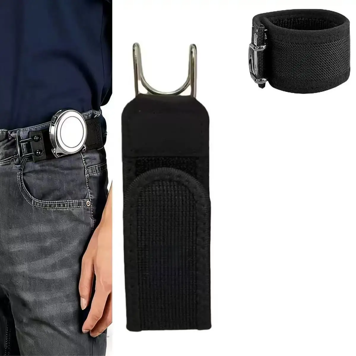 No Show Invisible Belt for Men & Women, Adjustable Pants Waist Extender, Non-Elastic Fabric Waistband Extender for Jeans & Pants with Belt Loops